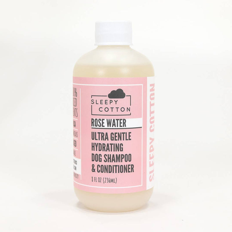Sleepy Cotton - Ultra Gentle Hydrating Dog Shampoo - Rose Water - 8 OZ