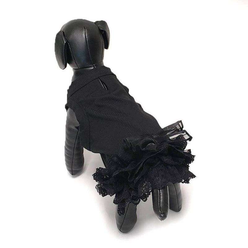 Black Mini Ribbon Lace Dress