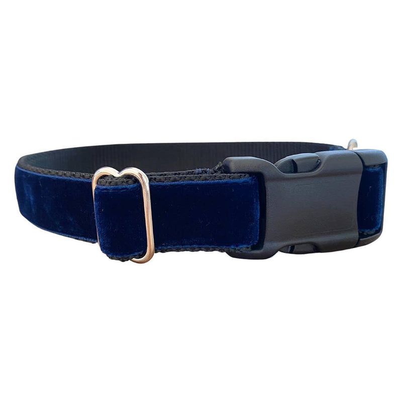 Midnight Blue Velvet Dog Collar