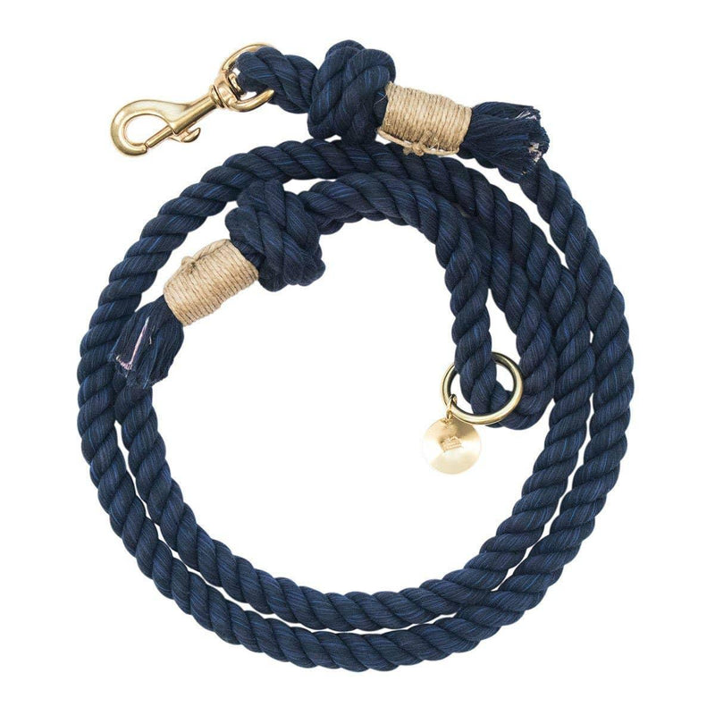 Upcycled Core Cotton Rope Dog Leash - Navy - M / L