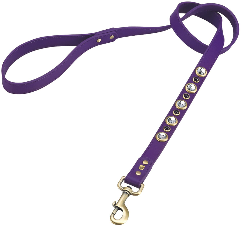 Diamond Dog Collar/Leash - Purple, Rhinestones, Amethyst